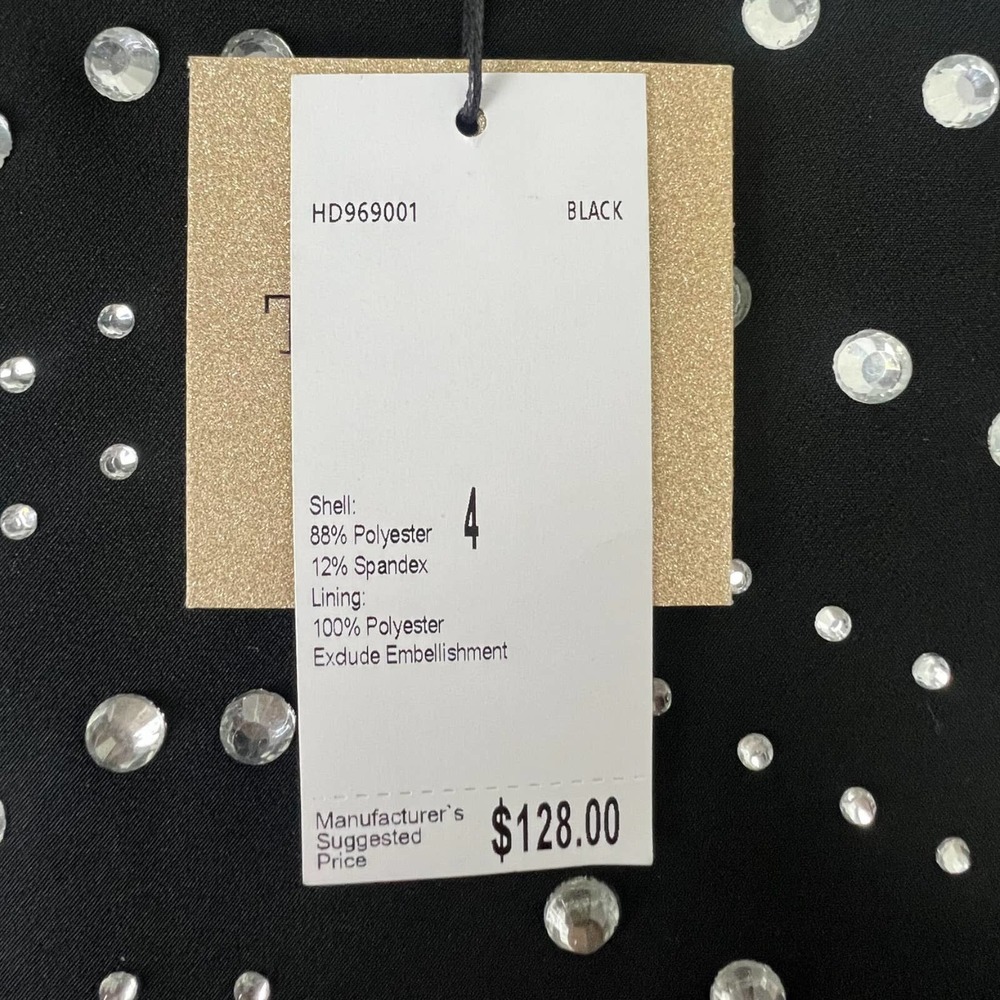 NWT TAHARI RHINESTONE EMBELLISHED BLACK JUMPSUIT - Picture 7 of 9